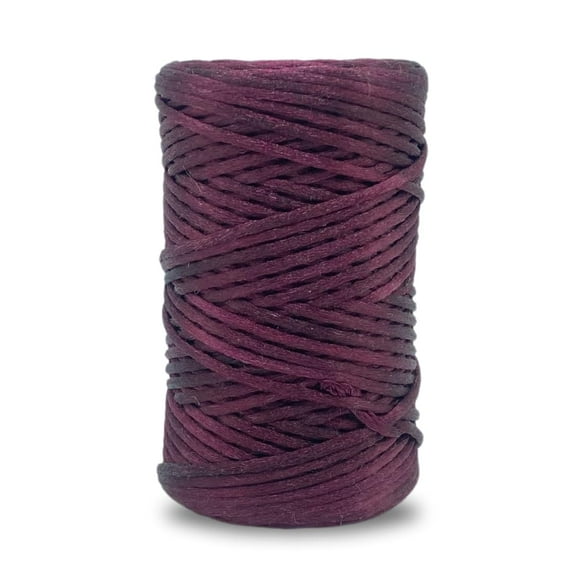 CROCHETA Dark Maroon Satin Cord 4mm x 54yards, Colored Malai Dori, Colorful Satin Craft Cord for Wall Hanging, Plant Hangers, Crafts, Knitting