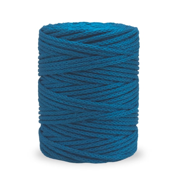 CROCHETA Firozi Knitted Macrame Silky Cord 5mm x 54yards, Colored Macrame Rope, Knitted Polyester Rope Macrame Yarn, Colorful Cotton Craft Cord for Wall Hanging, Crafts, Knitting