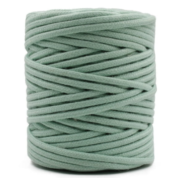 CROCHETA Laurel Green Macrame Braided Cord 2.5mm x 54yards, Colored Macrame Rope, Braided Macrame Yarn, Colorful Cotton Craft Cord for Wall Hanging, Plant Hangers, Crafts, Knitting