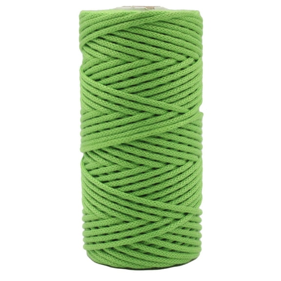 CROCHETA Light Green 3mm x 54yards Crochet Macrame Cord, Colored Macrame Rope, Cotton Rope Macrame Yarn, Colorful Cotton Craft Cord for Wall Hanging, Plant Hangers, Crafts, Knitting