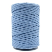 CROCHETA Light Sky Macrame Braided Cord 2.5mm x 54yards, Colored Macrame Rope, Braided Macrame Yarn, Colorful Cotton Craft Cord for Wall Hanging, Plant Hangers, Crafts, Knitting