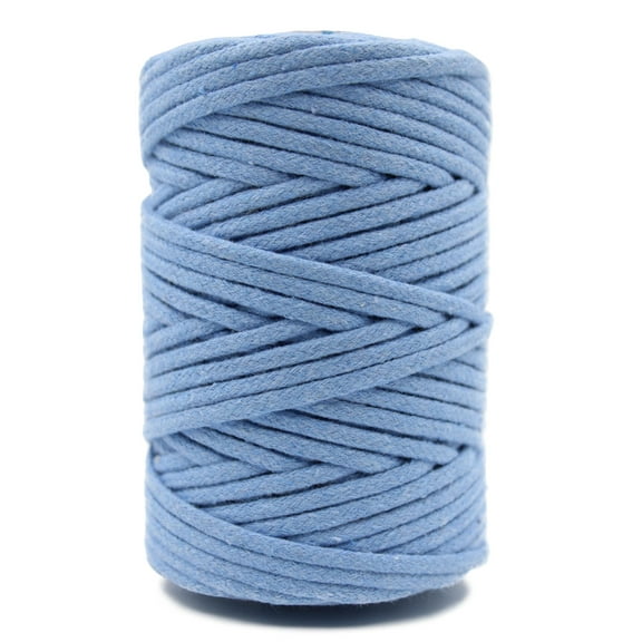 CROCHETA Light Sky Macrame Braided Cord 2.5mm x 54yards, Colored Macrame Rope, Braided Macrame Yarn, Colorful Cotton Craft Cord for Wall Hanging, Plant Hangers, Crafts, Knitting