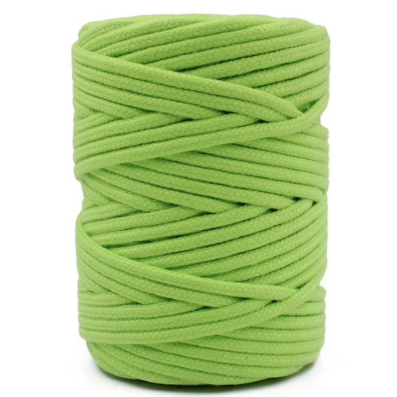 CROCHETA Lime Green Macrame Braided Cord 2.5mm x 54yards, Colored Macrame Rope, Braided Macrame Yarn, Colorful Cotton Craft Cord for Wall Hanging, Plant Hangers, Crafts, Knitting