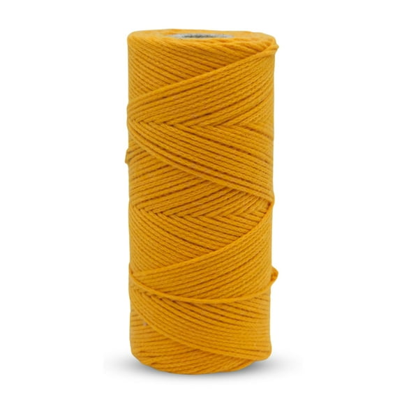 CROCHETA Mango Yellow 1mm x 109yards Micro Macrame Cord, Colored Macrame Rope, Cotton Rope Macrame Yarn, Colorful Cotton Craft Cord for Wall Hanging, Plant Hangers, Crafts, Knitting