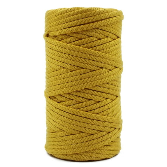 CROCHETA Mustard 3mm x 54yards Crochet Macrame Cord, Colored Macrame Rope, Cotton Rope Macrame Yarn, Colorful Cotton Craft Cord for Wall Hanging, Plant Hangers, Crafts, Knitting
