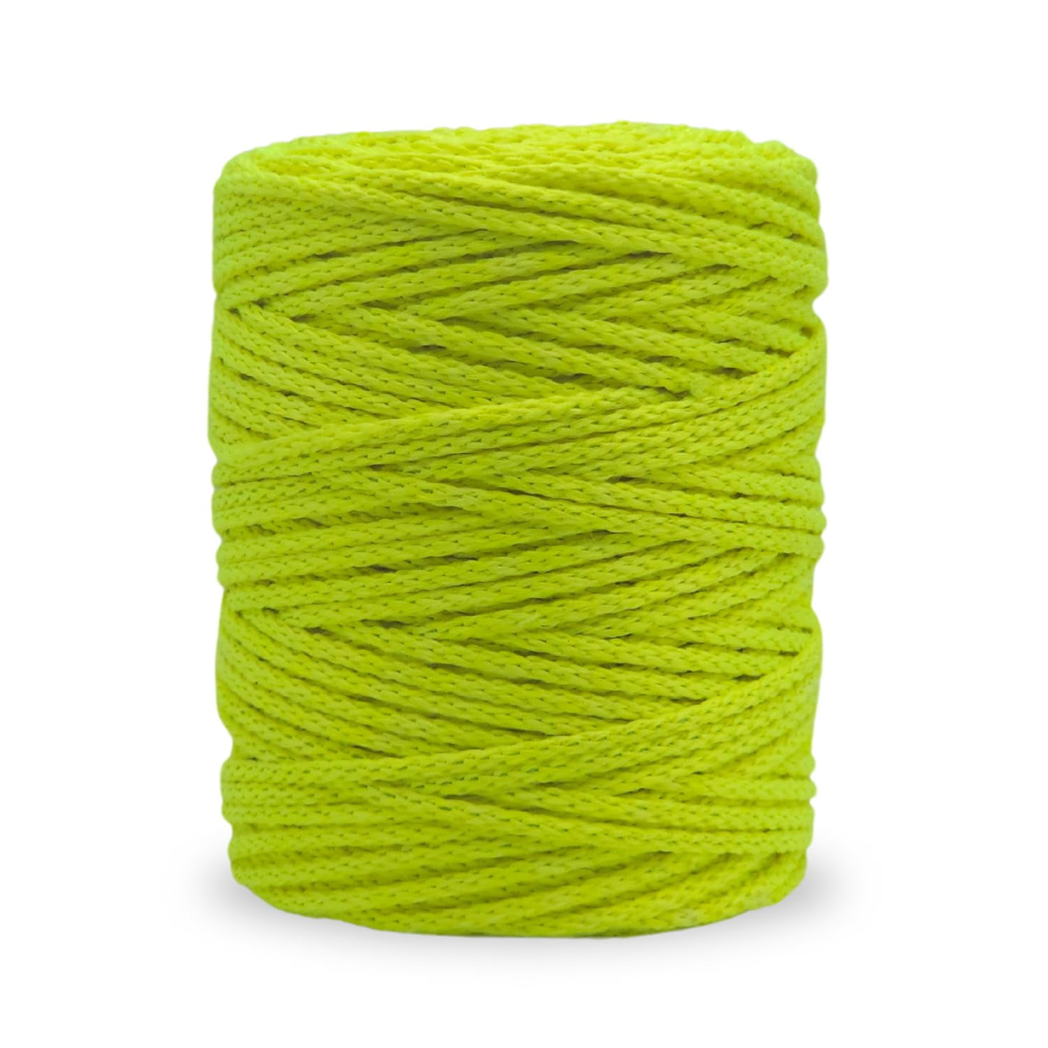 CROCHETA Neon Knitted Macrame Silky Cord 5mm x 109yards, Colored Macrame Rope, Knitted Polyester Rope Macrame Yarn, Colorful Cotton Craft Cord for Wall Hanging, Crafts, Knitting