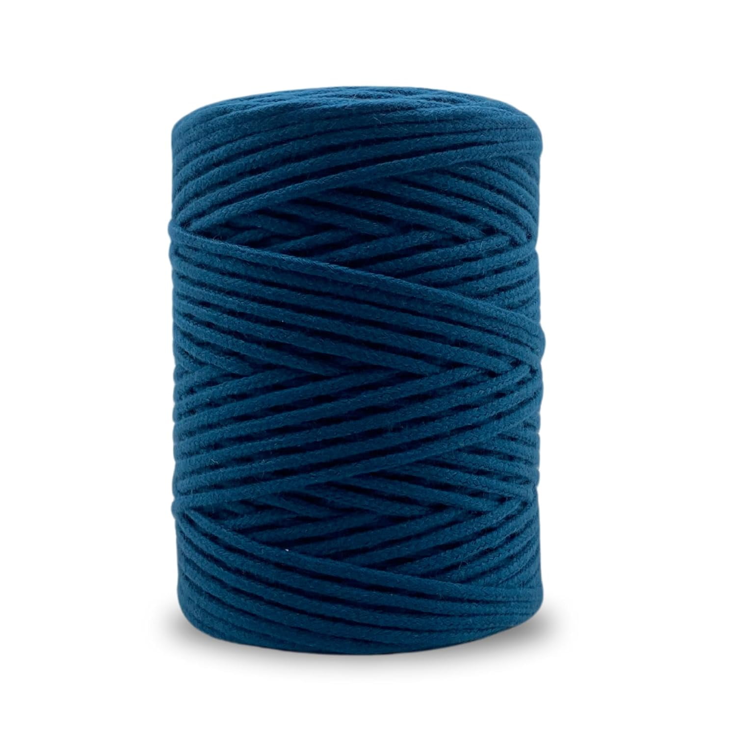 CROCHETA Peacock Blue Macrame Braided Cord 4mm x 109yards, Colored Macrame Rope, Braided Macrame Yarn, Colorful Cotton Craft Cord for Wall Hanging, Plant Hangers, Crafts, Knitting