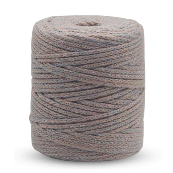 CROCHETA Rainbow Knitted Macrame Cord 4mm x 54yards, Colored Macrame Rope, Knitted Cotton Rope Macrame Yarn, Colorful Cotton Craft Cord for Wall Hanging, Plant Hangers, Crafts, Knitting