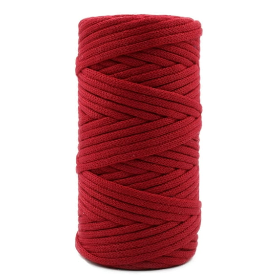 CROCHETA Red 3mm x 54yards Crochet Macrame Cord, Colored Macrame Rope, Cotton Rope Macrame Yarn, Colorful Cotton Craft Cord for Wall Hanging, Plant Hangers, Crafts, Knitting