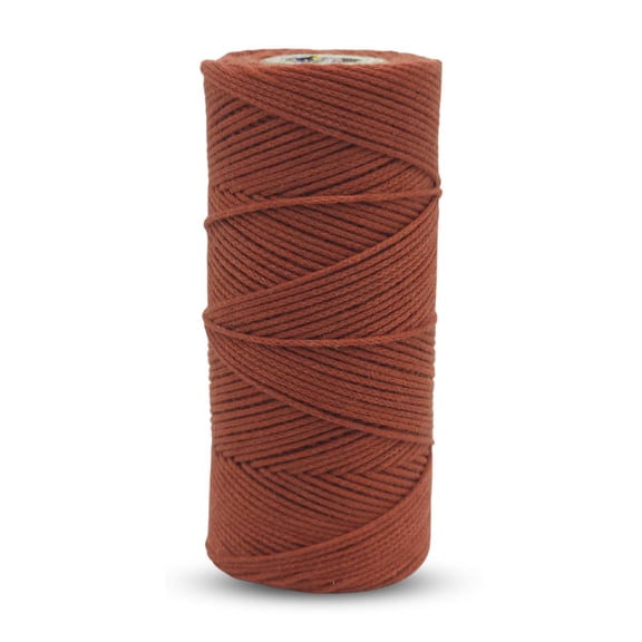 CROCHETA Rust 1mm x 109yards Micro Macrame Cord, Colored Macrame Rope, Cotton Rope Macrame Yarn, Colorful Cotton Craft Cord for Wall Hanging, Plant Hangers, Crafts, Knitting