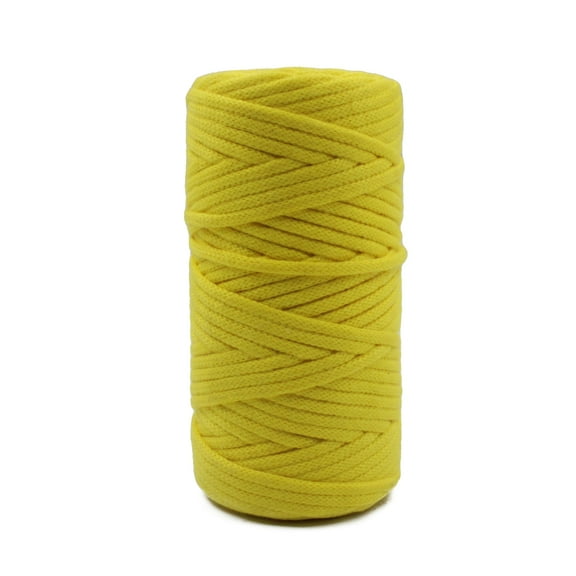 CROCHETA Yellow 3mm x 54yards PP Knot Macrame Cord, Colored Macrame Rope, Cotton Rope Macrame Yarn, Colorful Cotton Craft Cord for Wall Hanging, Plant Hangers, Crafts, Knitting