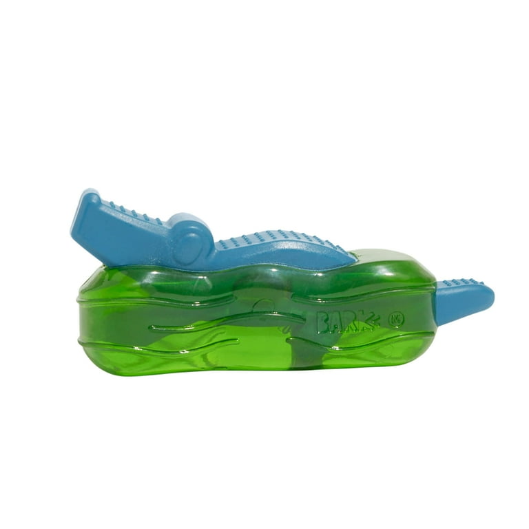 BARK Super Chewer Crocness Monster Blue Green Crocodile Rubber Dog