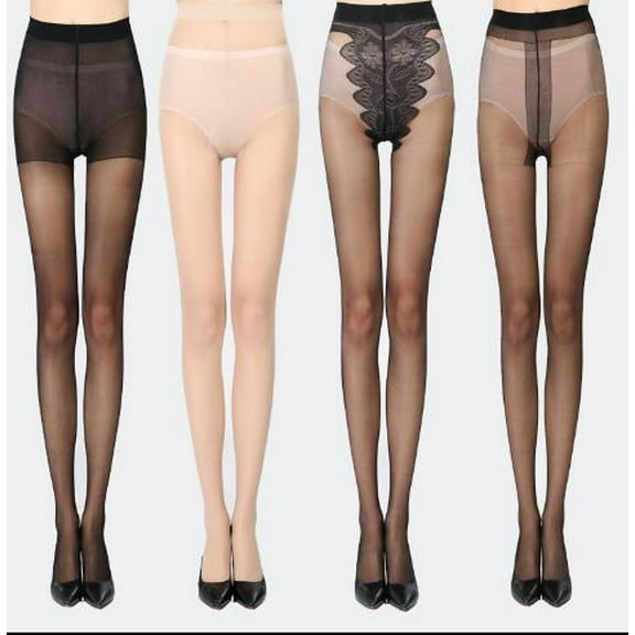 CROII 3 Pairs Women's Sheer Hosiery Tights High Waist Control Pantyhose