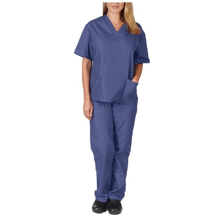 CROII Women's Uniforms Medical Scrubs Set V-Neck