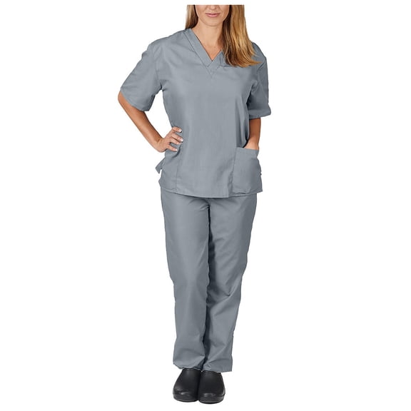 CROII Women's Uniforms Medical Scrubs Set V-Neck