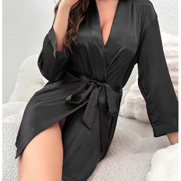 CROII Women's dressing gowns Silk Robes Bride Bridesmaid Satin Kimono Robes Sleepwear