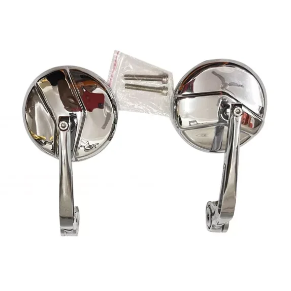 CROME BAR END MIRROR & MOUNT For Royal Enfield Interceptor 650 & GT 650 & 535