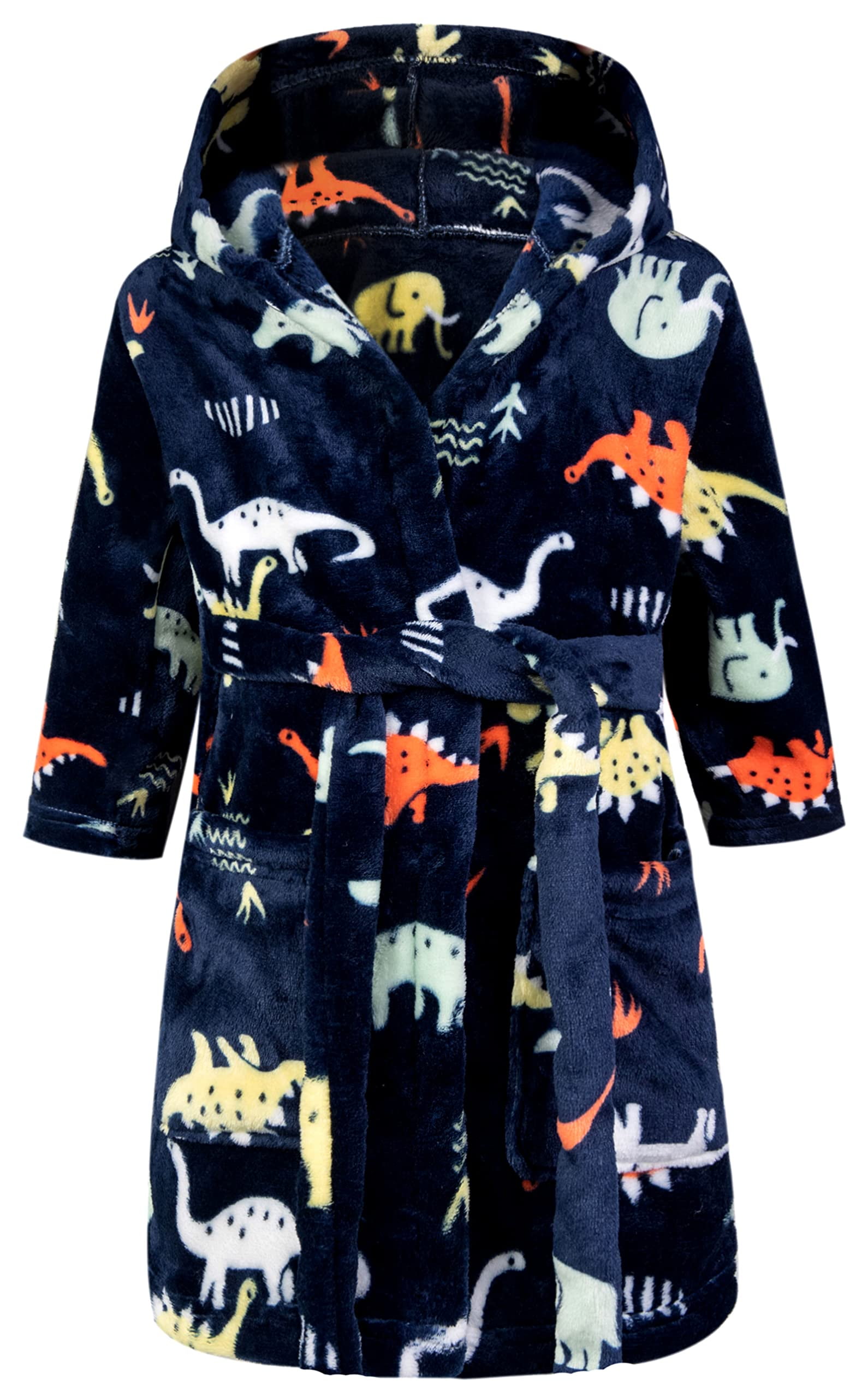 CROOUTN Kids Little Boys Girls Cartoon Hooded Bathrobe Toddler Robe