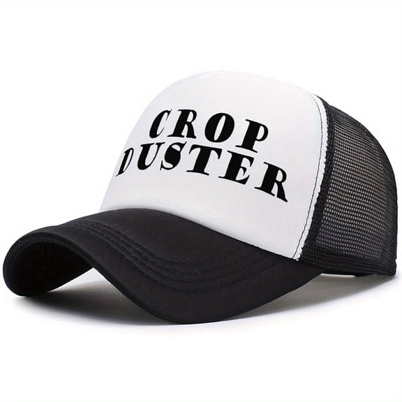 CROP DUSTER Funny Novelty Trucker Hat | Printed Statement Baseball Cap, Adjustable & Lightweight