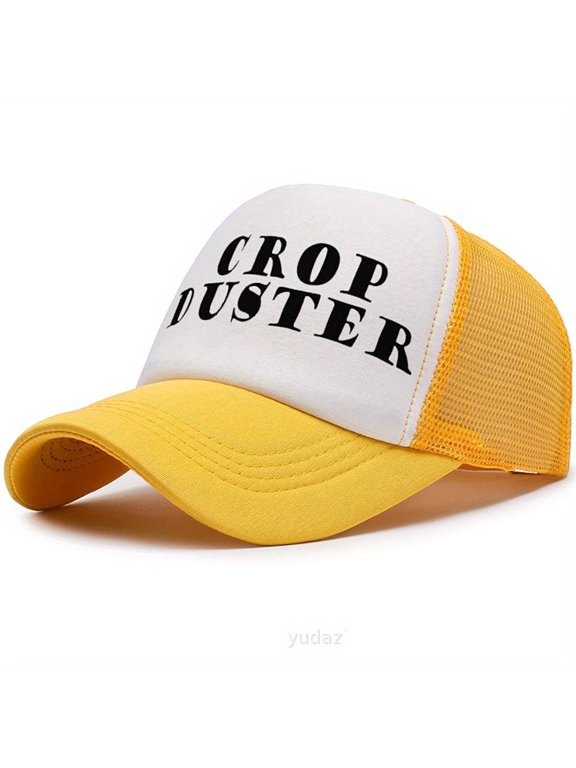 CROP DUSTER Funny Novelty Trucker Hat | Printed Statement Baseball Cap, Adjustable & Lightweight
