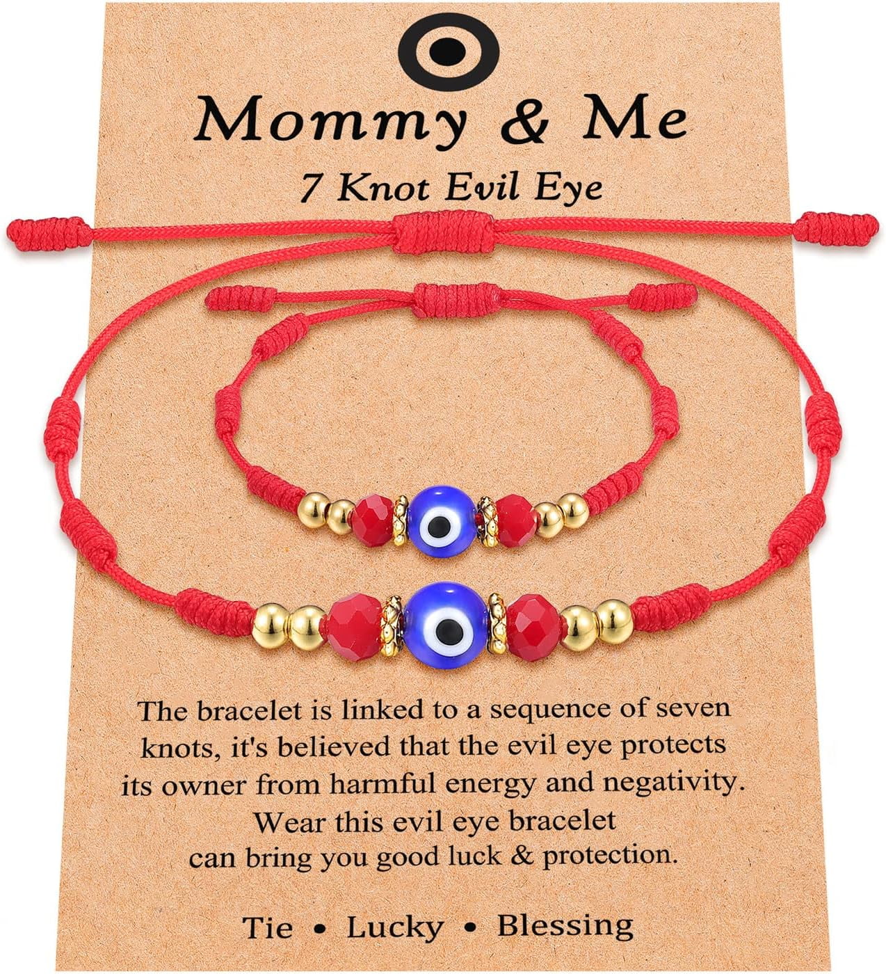 Evil Eye Bracelet Nazar Beaded Red Kabbalah Protection Ojo Turco Friendship Good Luck String Wish Adjustable Bracelets for Women Men Family Friends 6 pcs price in UAE | Amazon UAE