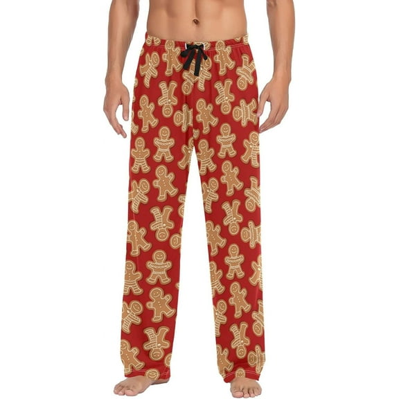 CROPD Cookies Gingerbread Pajama Pants for Men Pajama Bottoms Mens Pjs Sleep Lounge Pants with Pockets