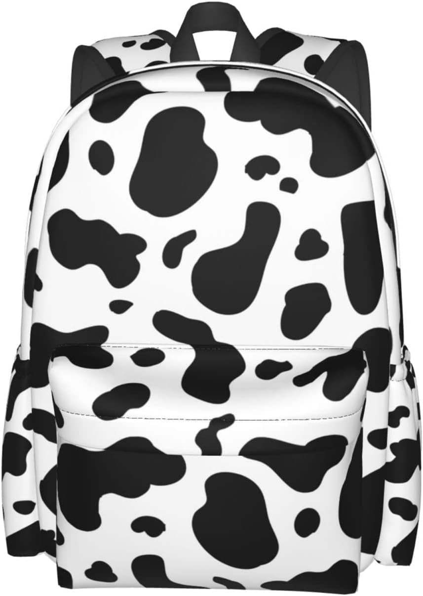 CROPD Cow Print Backpacks School Laptop Computer Backpack Book Bag Travel Hiking Camping Daypack