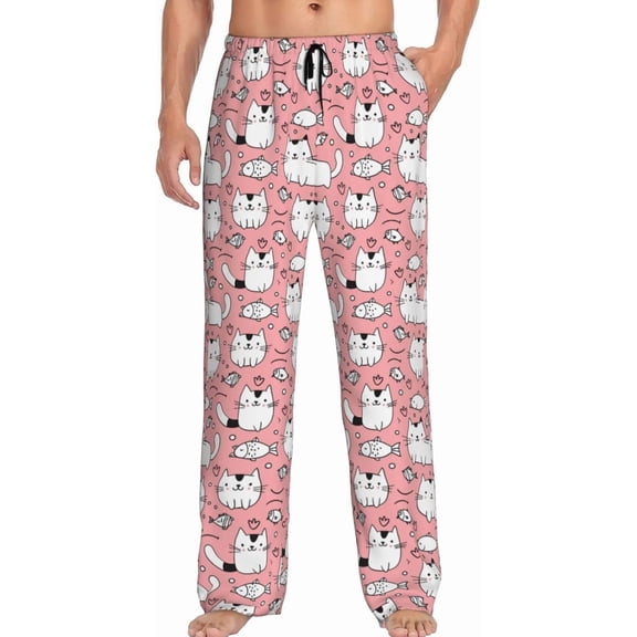 CROPD Men's Pajama Pants Pjs Bottoms With Pockets Sleep Lounge Pants For Men