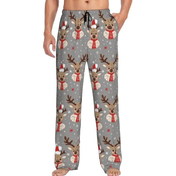 CROPD Men's Pajama Pants Pjs Bottoms With Pockets Sleep Lounge Pants For Men