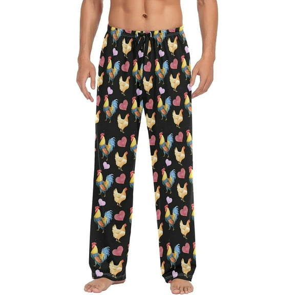 CROPD Men's Pajama Pants Valentines Day Pjs Bottoms with Pockets Sleepwear Lounge Pants for Men