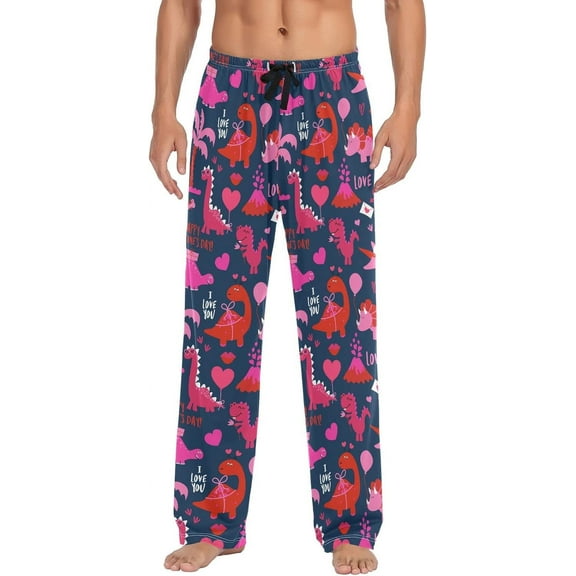 CROPD Men's Pajama Pants Valentines Day Pjs Bottoms with Pockets Sleepwear Lounge Pants for Men