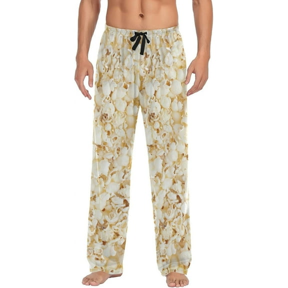 CROPD Men's Popcorn Pajama Pants Sleepwear Lounge Pajama Bottoms with Pockets, S M L XL XXL