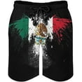 thumbnail image 1 of CROPD Mexican Flag Swim Trunks Mens Beach Board Shorts with Pockets, 1 of 6