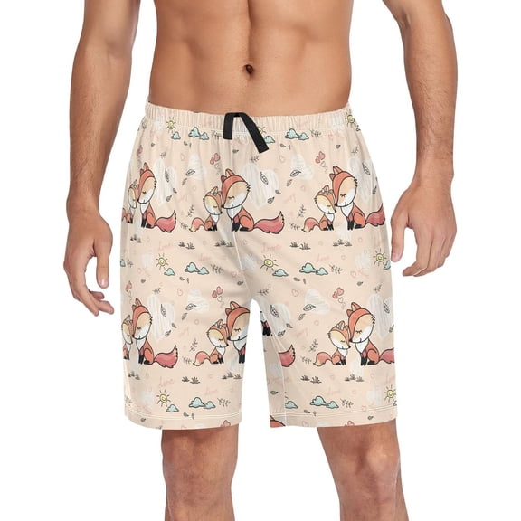 CROPD Pajama Shorts for Men Animal Pajama Bottoms Men's Lounge Sleep Shorts with Pockets