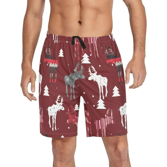 CROPD Pajama Shorts for Men Animal Pajama Bottoms Men's Lounge Sleep Shorts with Pockets