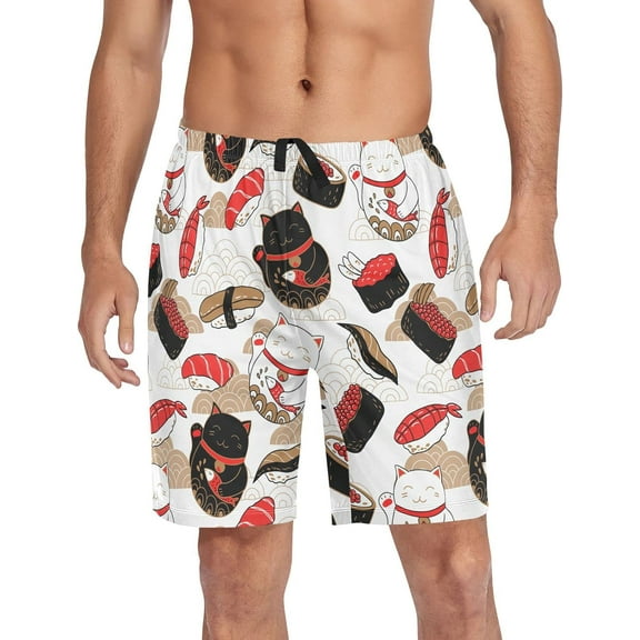 CROPD Pajama Shorts for Men Animal Pajama Bottoms Men's Lounge Sleep Shorts with Pockets
