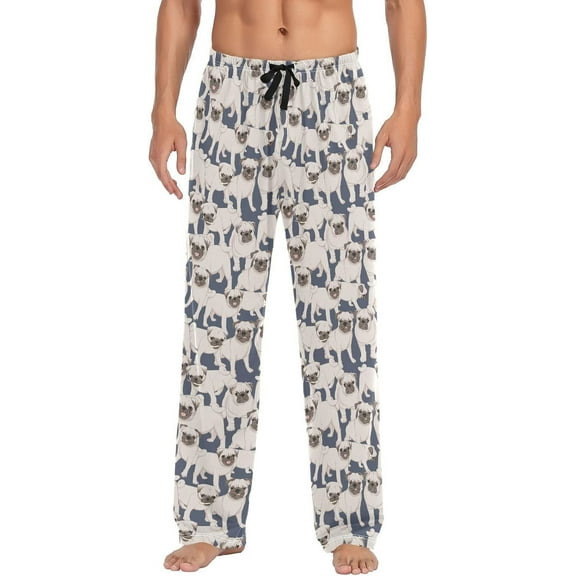 CROPD Pug Pajama Pants for Men PJs Bottoms Sleepwear Lounge Pants with Pockets