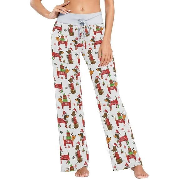 CROPD Women's Pajama Pants Christmas PJs Pajama Bottoms Women Wide Leg Sleep Lounge Pants