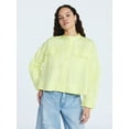 thumbnail image 1 of Scoop Women's and Women's Plus Cropped Oversized Button-Down Shirt, Sizes XS-4X, 1 of 5