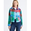 Free Assembly Women's Plaid Cropped Chore Jacket, 