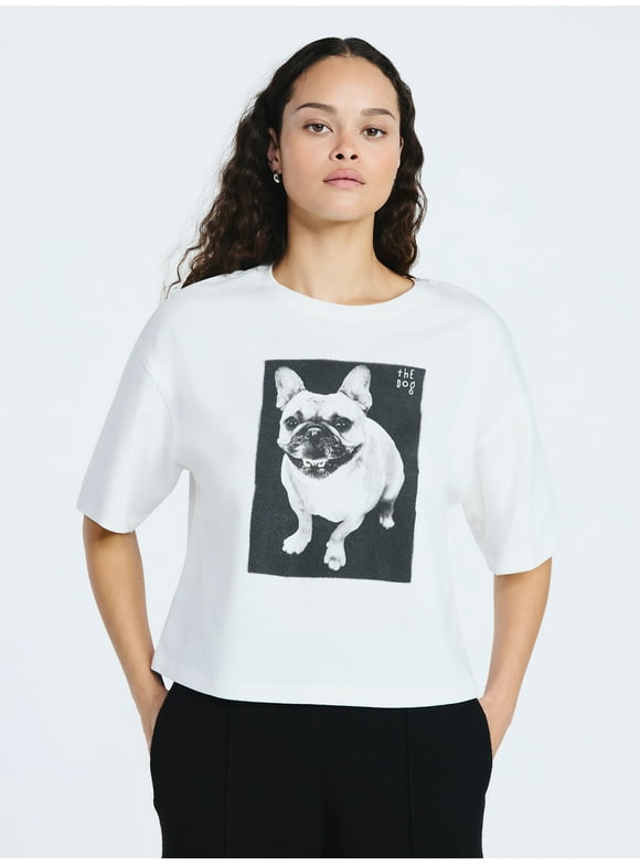 Women’s and Women's Plus Cotton Cropped Tee with Short Sleeves, Sizes XS-4X