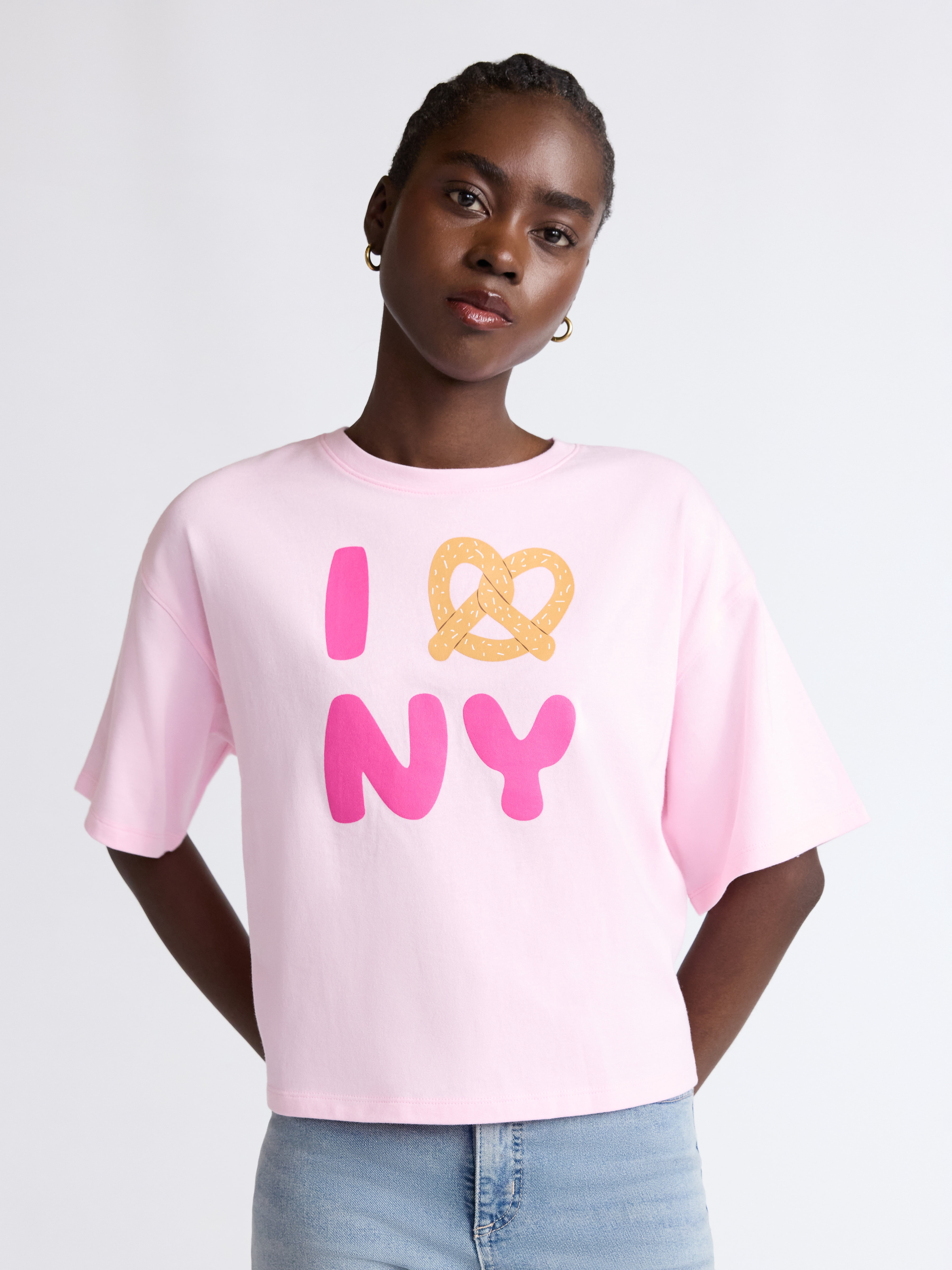 Scoop Women’s and Women’s Plus Cotton Cropped New York Graphic Tee, Sizes XS-4X
