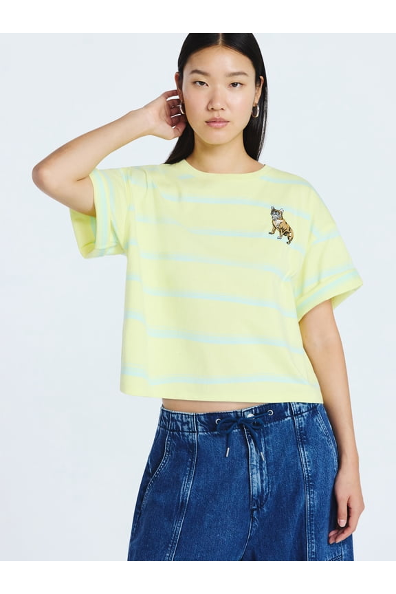 Women’s and Women's Plus Cotton Cropped Tee with Short Sleeves, Sizes XS-4X