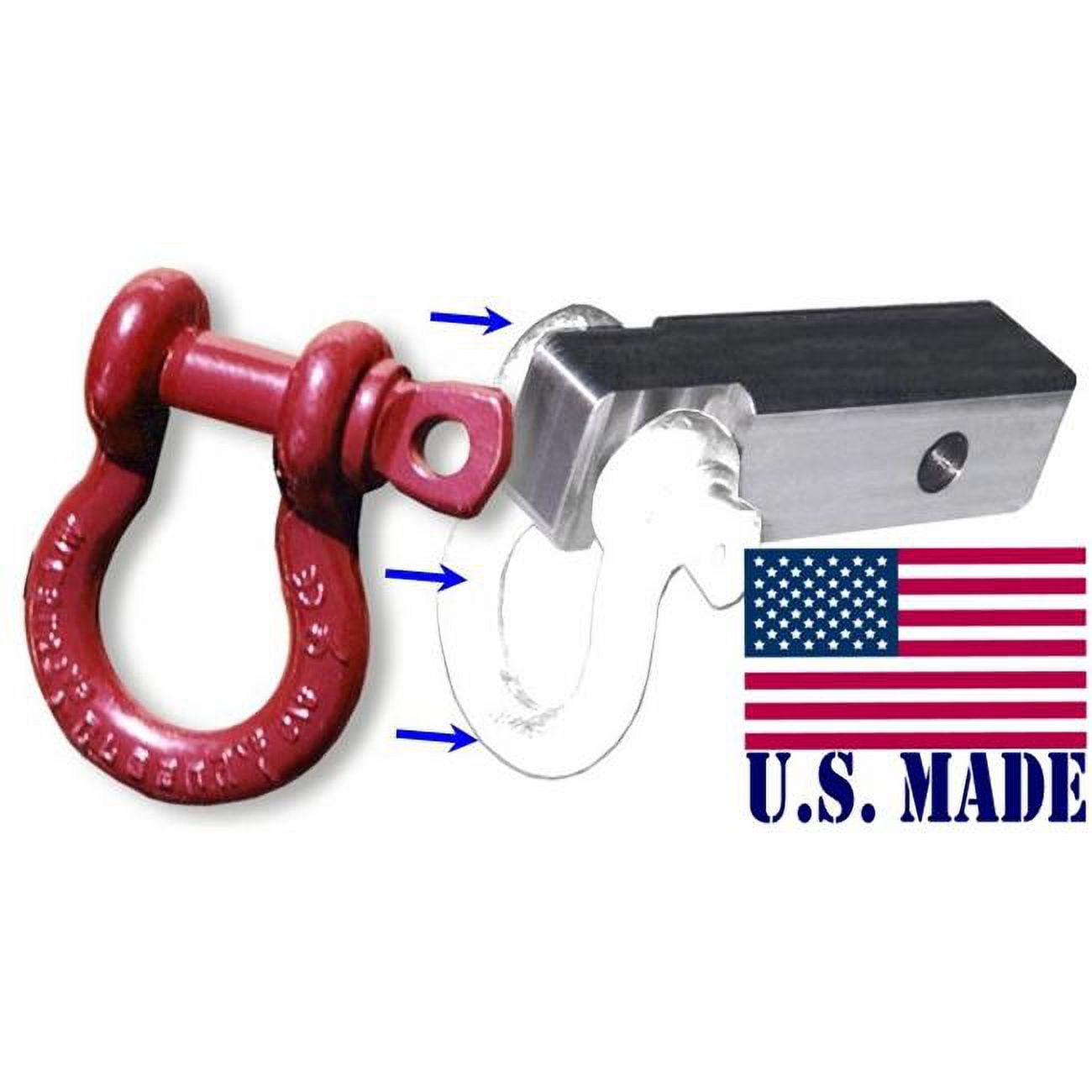 CROSBY McKISSICK 2 inch (Aluminum) Receiver Bracket w/ D-Shackle & Locking Hitch Pin - OFF-ROAD RECOVERY