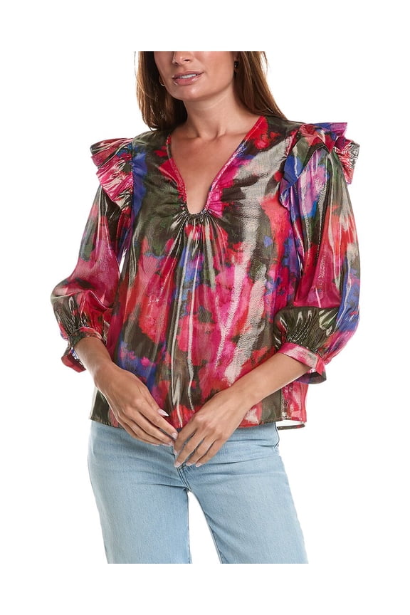 womens Anya Top, xs, Red