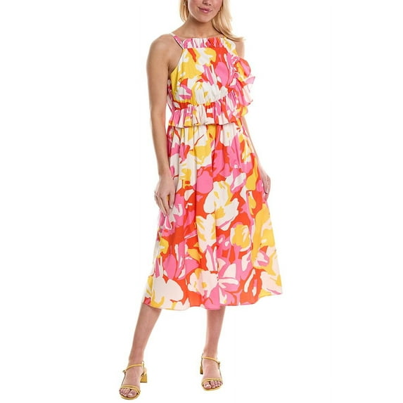 CROSBY by Mollie Burch womens Genevieve Midi Dress, L, Red