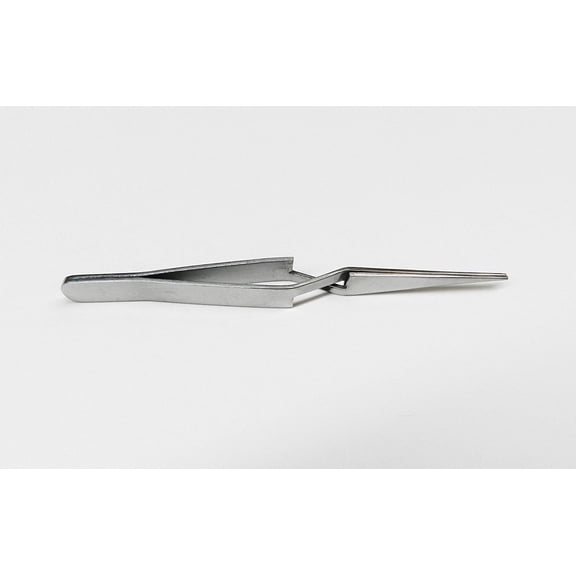 CROSS LOCK TWEEZER SHORT POINTED SELF CLOSING 4-3/4" REVERSE ACTION FORCEP S.S. (E 2), SHORT STRAIGHT CROSS LOCKING TWEEZERS 4-3/4" SHORT SELF CLOSING REVERSE.., By NOVELTOOLS