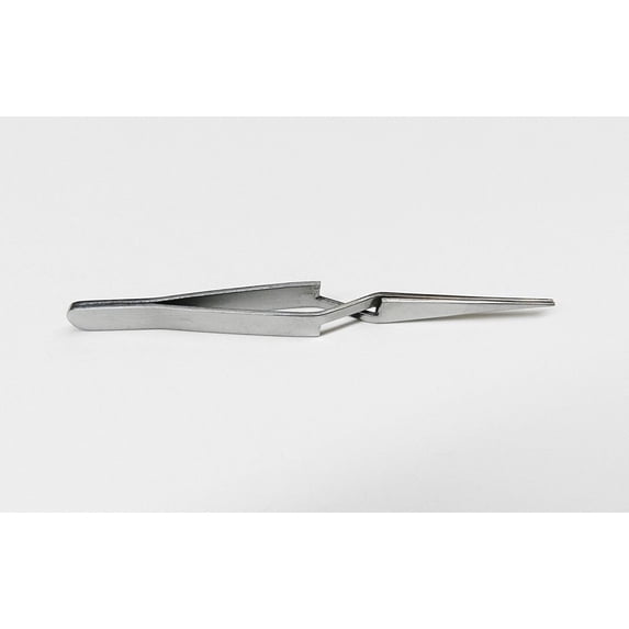 CROSS LOCK TWEEZER SHORT POINTED SELF CLOSING 4-3/4" REVERSE ACTION FORCEP S.S. (E 2), SHORT STRAIGHT CROSS LOCKING TWEEZERS 4-3/4" SHORT SELF CLOSING REVERSE.., By NOVELTOOLS