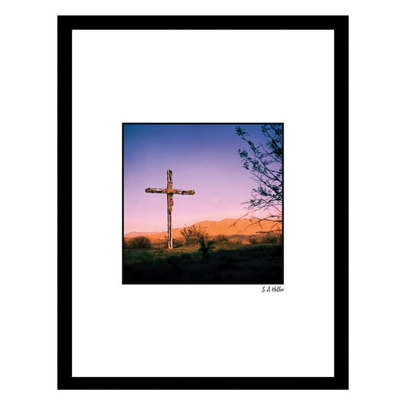 CROSS MOON Framed Printed Photograph