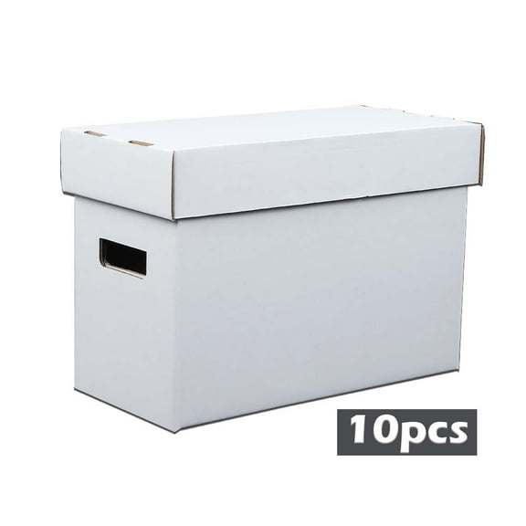 CROSSDESIGN 10Pcs Comic Books Storage Boxes Short Holds 150-175 Stackable Durable Archive